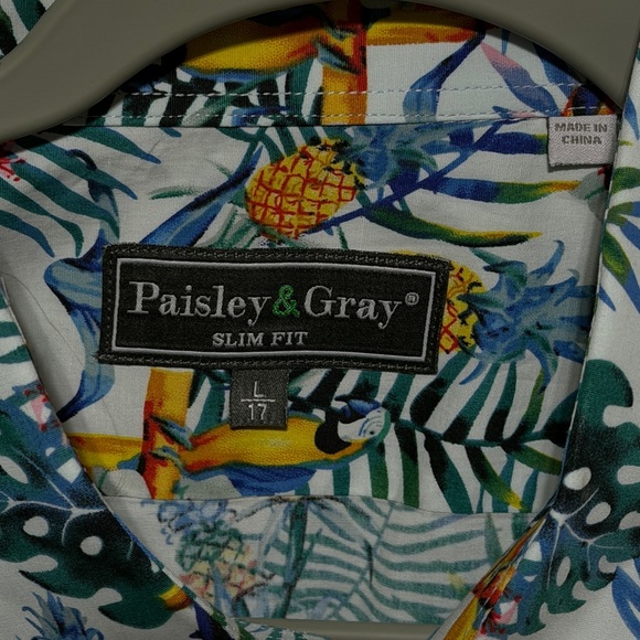 Paisley & Gray Slim Fit Toucan Macaw Tropical Buttondown - Picture 3 of 7
